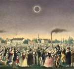 Johann Christian Schoeller painted this scene depicting crowds of people viewing the July 8, 1842, total solar eclipse over Vienna, Austria. Johann Christian Schoeller (Artist), Sonnenfinsternis, 8. Juli 1842, 1842, Wien Museum Inv.-Nr. 65303, CC0 (https://sammlung.wienmuseum.at/en/object/418541/)