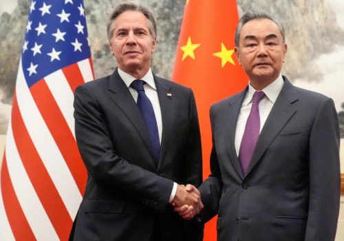 U.S. Secretary of State Antony Blinken, left, meets with Chinese Foreign Minister Wang Yi at the Diaoyutai State Guesthouse, April 26, 2024, in Beijing, China. (Photo: Mark Schiefelbein/france24)
