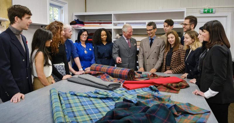 King  Charles and Federico Marchetti with The Modern Artisan students at Dumfries House. (Photo: Mike Wilkinson/telegraph.co.uk/)