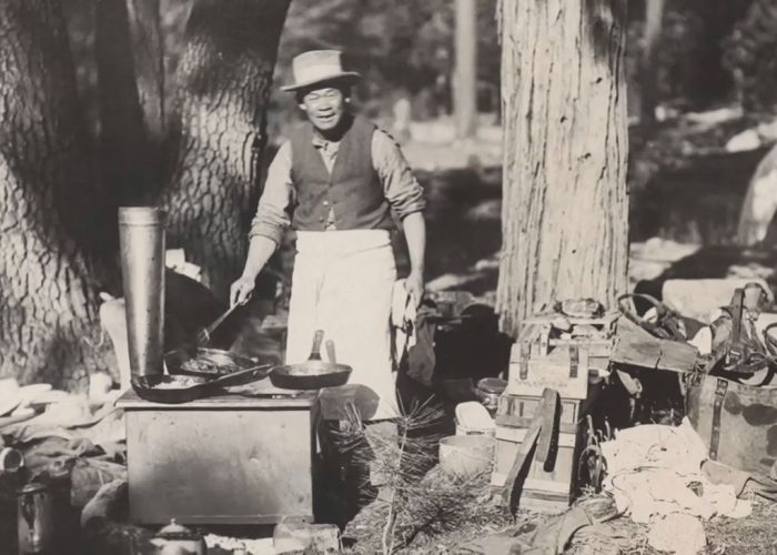 Tie Sing at work as a chef in a camp kitchen. (Photo: Bancroft Library/nps.gov)