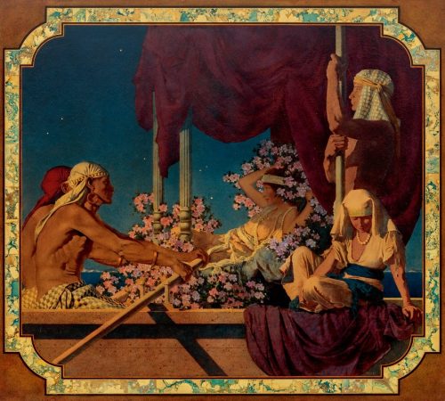 Cleopatra. Maxfield Parrish. 1917. oil and collage on paper laid down on board by the artist. (Photo:m Wikimedia Common)