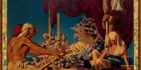 Cleopatra. Maxfield Parrish. 1917. oil and collage on paper laid down on board by the artist. (Photo:m Wikimedia Common)
