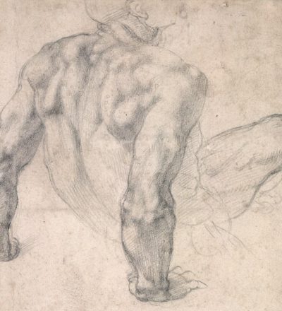 Study for the Last Judgment. Michelangelo Buonarroti. Black chalk on paper, about 1534–36.  (Photo: British Museum )