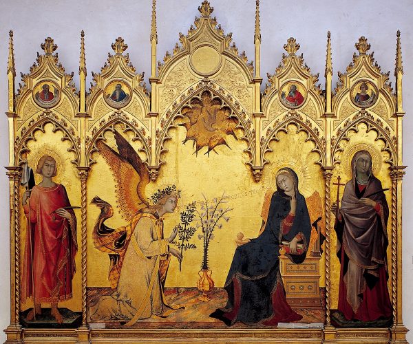 The Annunciation and Two Saints. Simone Martini. 1333. (Photo:Wikimedia Common)