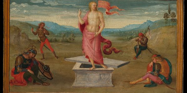 The Resurrection. Perugino (Pietro di Cristoforo Vannucci). Tempera on wood. 10 5/8 x 18 in. (27 x 45.7 cm). (Photo: The Metropolitan Museum of Art)