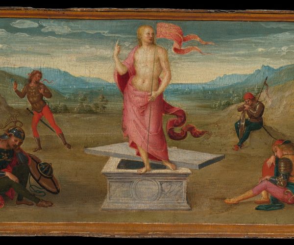 The Resurrection. Perugino (Pietro di Cristoforo Vannucci). Tempera on wood. 10 5/8 x 18 in. (27 x 45.7 cm). (Photo: The Metropolitan Museum of Art)