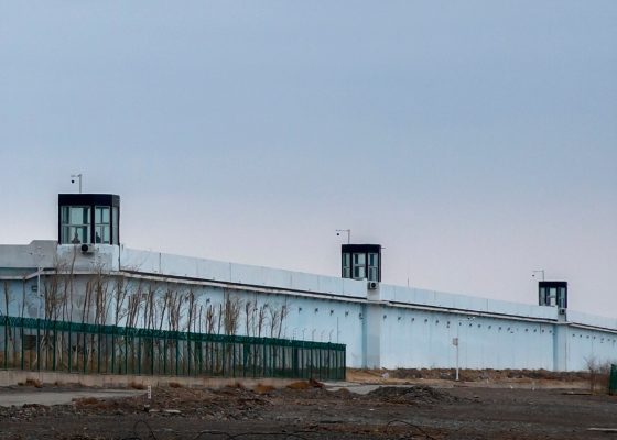 Guard towers are seen along the perimeter wall of the Urumqi No. 3 Detention Center in Dabancheng in western China's Xinjiang Uyghur Autonomous Region, April 23, 2021. (Photo: AP/Voanews)