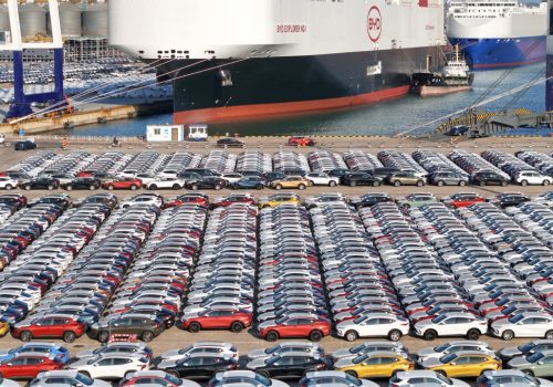 Chinese cars ready for export.  (Photo: barrons.com/)