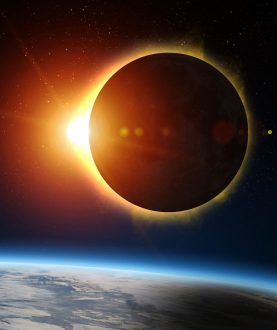 Solar Eclipse and Earth. Solar eclipse, mysterious natural phenomenon when Moon passes between planet Earth and Sun. Elements of this image furnished by NASA (Photo:© Buradaki
| Dreamstime.com)