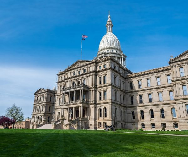 Lawn of the State of Michigan Capitol Building.  (Photo: © Ken Desloover
| Dreamstime.com)