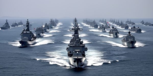 Chinese navy menace modern navy ships in Taiwan sea. (photo:  © Neirfy | Dreamstime.com)