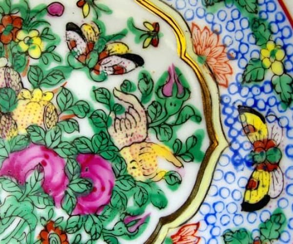 Chinese Porcelain decorated with Butterflies and Flowers. (Photo: © Darknightsky | Dreamstime.com)