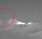 Surveillance cameras at the Popocatepetl volcano (57 miles from Mexico City) captured an alleged flotilla of UFOs or strange lights. In the video, it appears that the objects were coming from inside the volcano. (Photo: Uno.tv)
