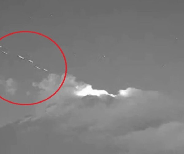 Surveillance cameras at the Popocatepetl volcano (57 miles from Mexico City) captured an alleged flotilla of UFOs or strange lights. In the video, it appears that the objects were coming from inside the volcano. (Photo: Uno.tv)