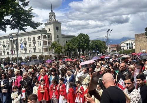 On May 17, the Georgian Orthodox Church celebrated the Day of “Family Purity and Respect for Parents” with gatherings across Georgia, including in the capital Tbilisi. The celebration commenced at Kashveti Church on Rustaveli Avenue, continuing in a procession to the Holy Trinity Church, the city’s main cathedral. (Photo: Civil.ge )