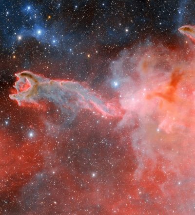 This cloudy, ominous structure is CG 4, a cometary globule nicknamed ‘God’s Hand’. CG 4 is one of many cometary globules present within the Milky Way, and how these objects get their distinct form is still a matter of debate among astronomers. (Photo: CTIO/NOIRLab/DOE/NSF/AURA)