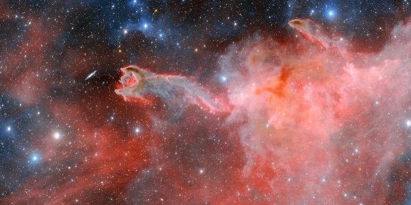 This cloudy, ominous structure is CG 4, a cometary globule nicknamed ‘God’s Hand’. CG 4 is one of many cometary globules present within the Milky Way, and how these objects get their distinct form is still a matter of debate among astronomers. (Photo: CTIO/NOIRLab/DOE/NSF/AURA)